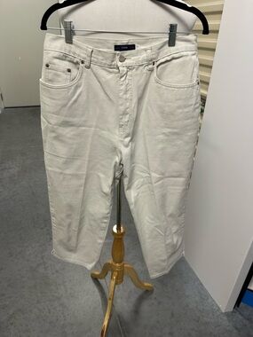 bill blass Cream Cropped Jeans 90’s Beachy Mom Jeans